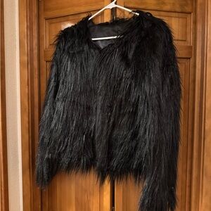 Black Faux Fur Women's Jacket